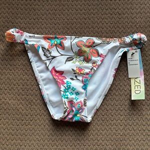 SunDazed Bikini Bottom Floral Flowers Lizzie Elastic Sides Women's Size XS NWT